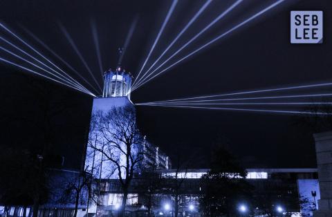 Lasers from the Civic Centre in Newcastle