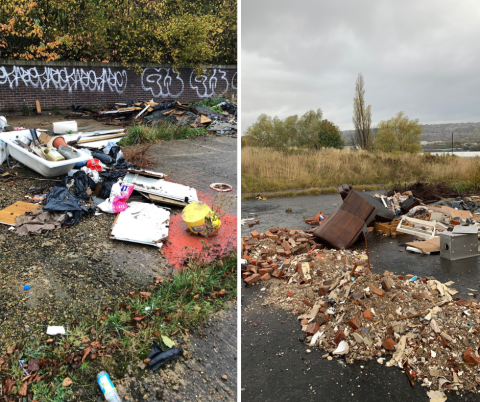 Large piles of waste were dumped by Alan Dobson and Leon Ferry.