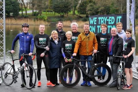 Steve Cram launches TRY on the Tyne with triathletes and event partners