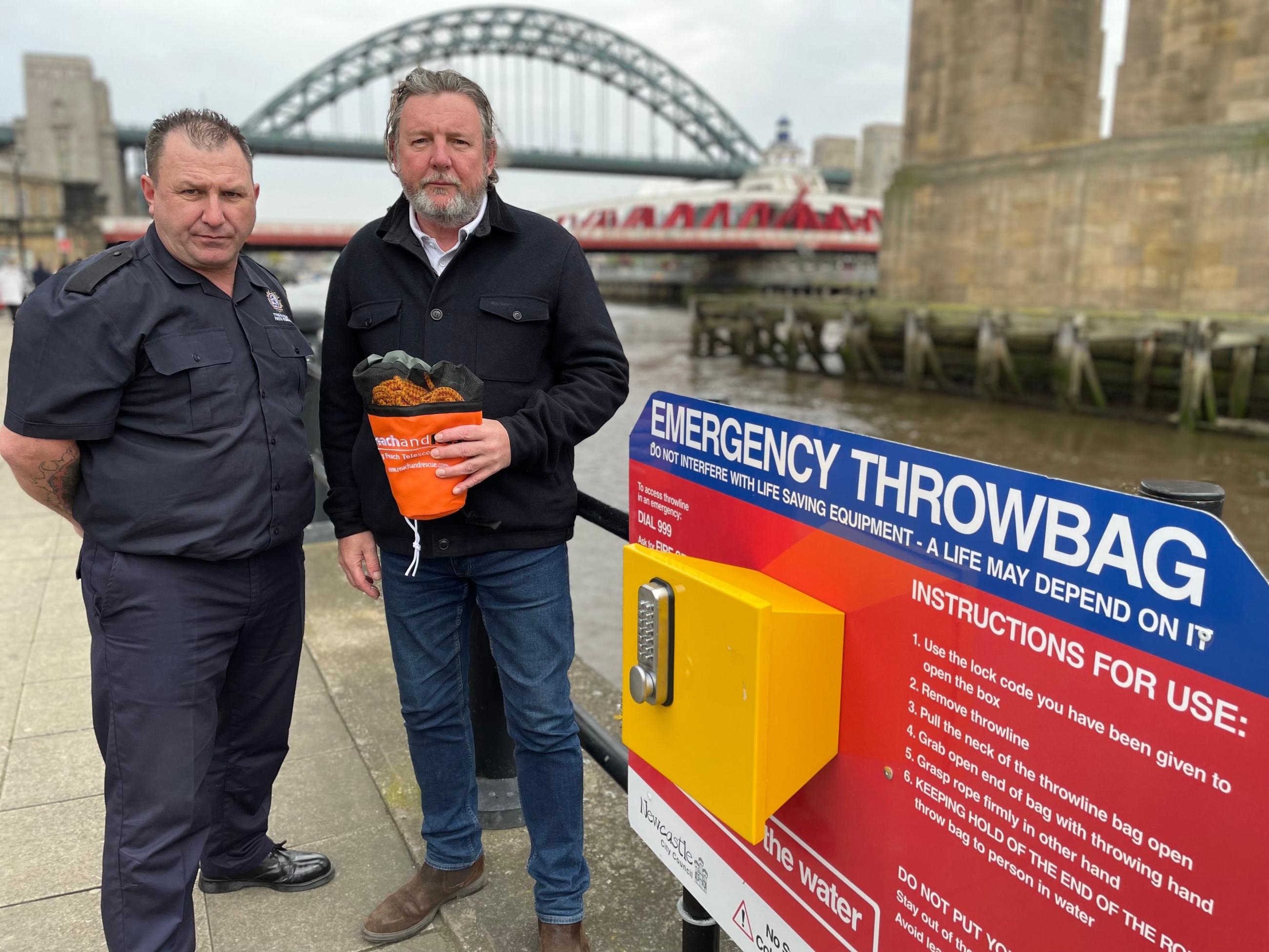 Nick Pope and Firefighter Tommy Richardson from the TWFRS Education and Engagement team 