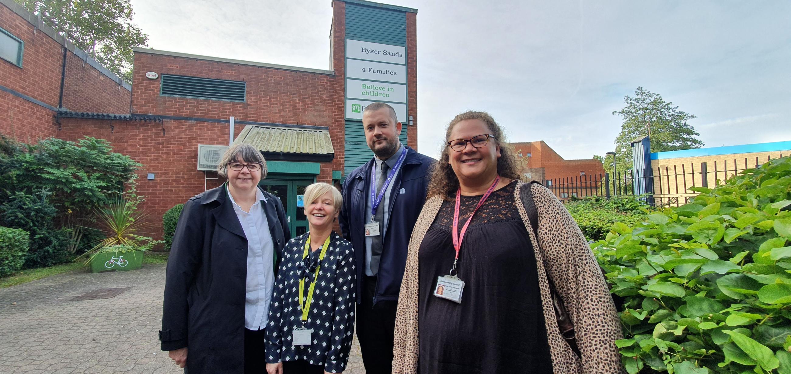 Cllr Joyce McCarty, Newcastle City Council deputy leader; Barnardo's Carol Dufton; Paul Watson, Building and Commercial Enterprise; and Annette Payne, Health Improvement Practioner