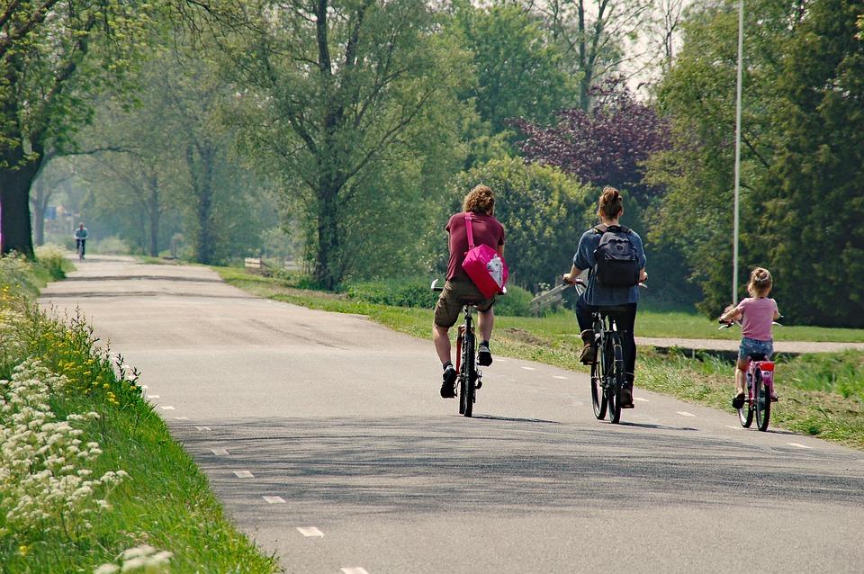 Cyclists on the road